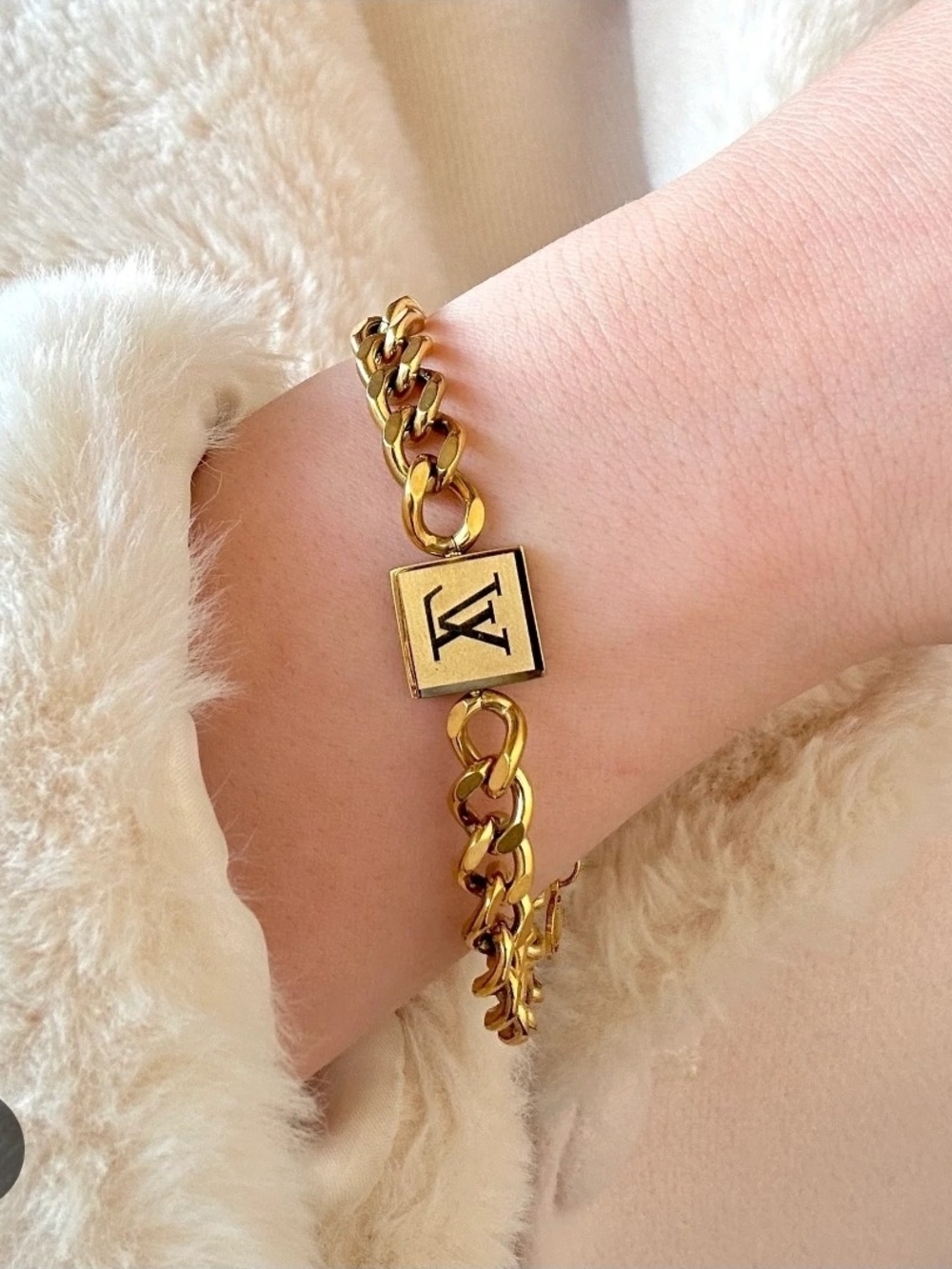 Lux Gold Stainless Steel Chain Link Bracelet